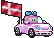 Carflags Flagge-Girl Dänemark